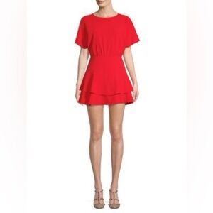 Alice + Olivia Vibrant Red Mini Dress Size 2